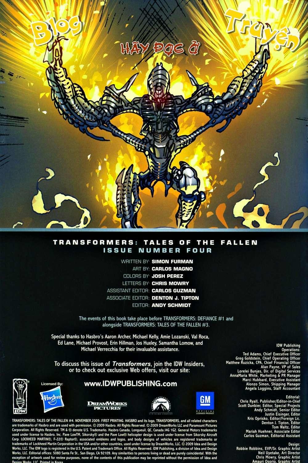 Transformer Film Comic Series Chapter 1 - 3