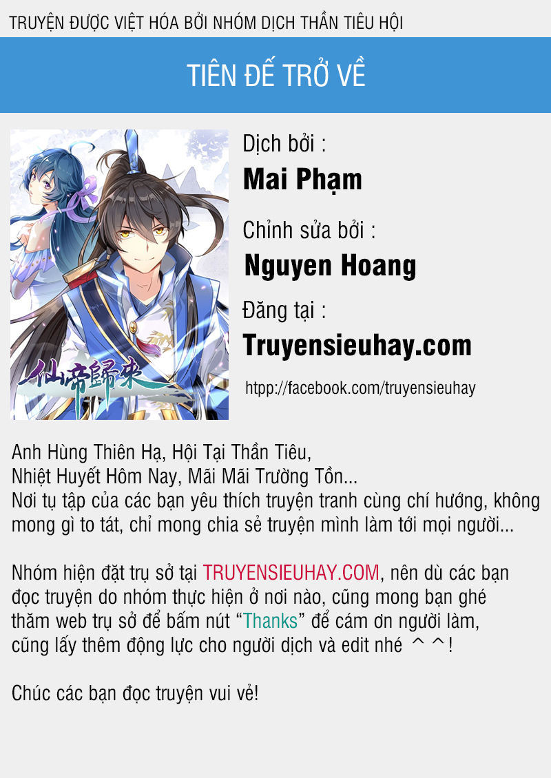 Tiên Đế Trở Về Chapter 19 - 1